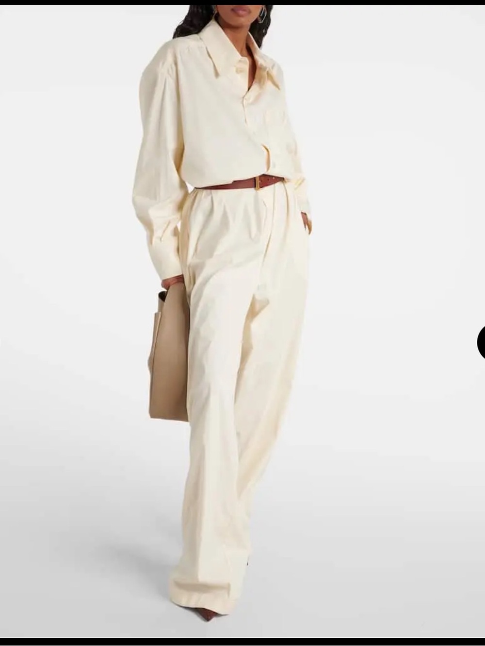 Saint Laurent Oversized Cotton Satin Blend Jumpsuit